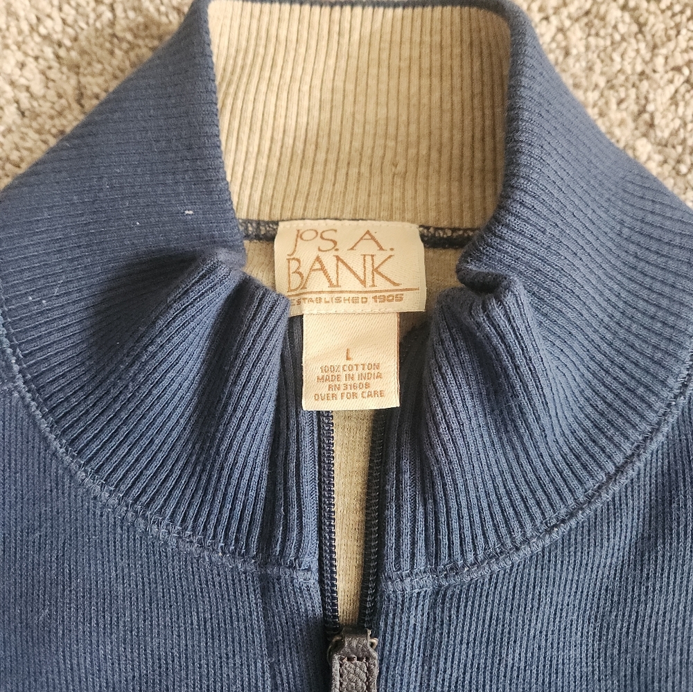 Jos. A. Bank Men's Blue Quatet Zip Sweater